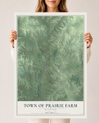 Map of the Town of Prairie Farm, Wisconsin, 24 x 36 inch unframed archival matte print