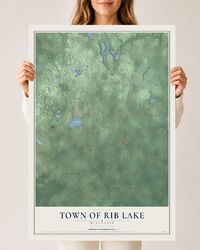 Map of the Town of Rib Lake, Wisconsin, 24 x 36 inch unframed archival matte print