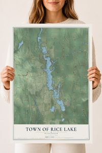 Map of the Town of Rice Lake, Wisconsin, 18 x 24 inch unframed archival matte print