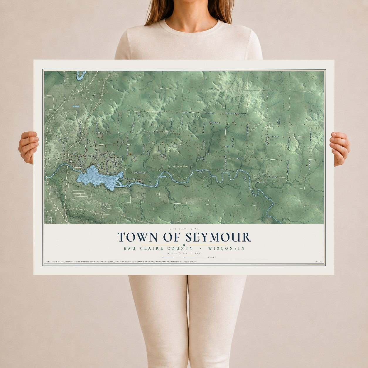 Map of the Town of Seymour, Eau Claire County, Wisconsin, 24 x 36 inch unframed archival matte print