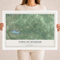 Map of the Town of Seymour, Eau Claire County, Wisconsin, 18 x 24 inch print in a white wood frame