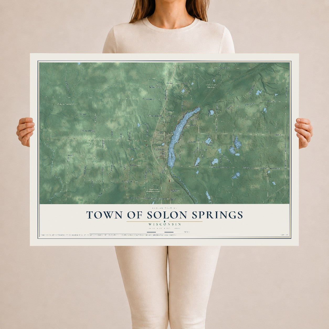 Map of the Town of Solon Springs, Wisconsin, 24 x 36 inch unframed archival matte print