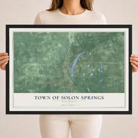 Map of the Town of Solon Springs, Wisconsin, 18 x 24 inch print in a black wood frame