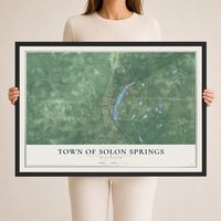 Map of the Town of Solon Springs, Wisconsin, 24 x 36 inch print in a black wood frame