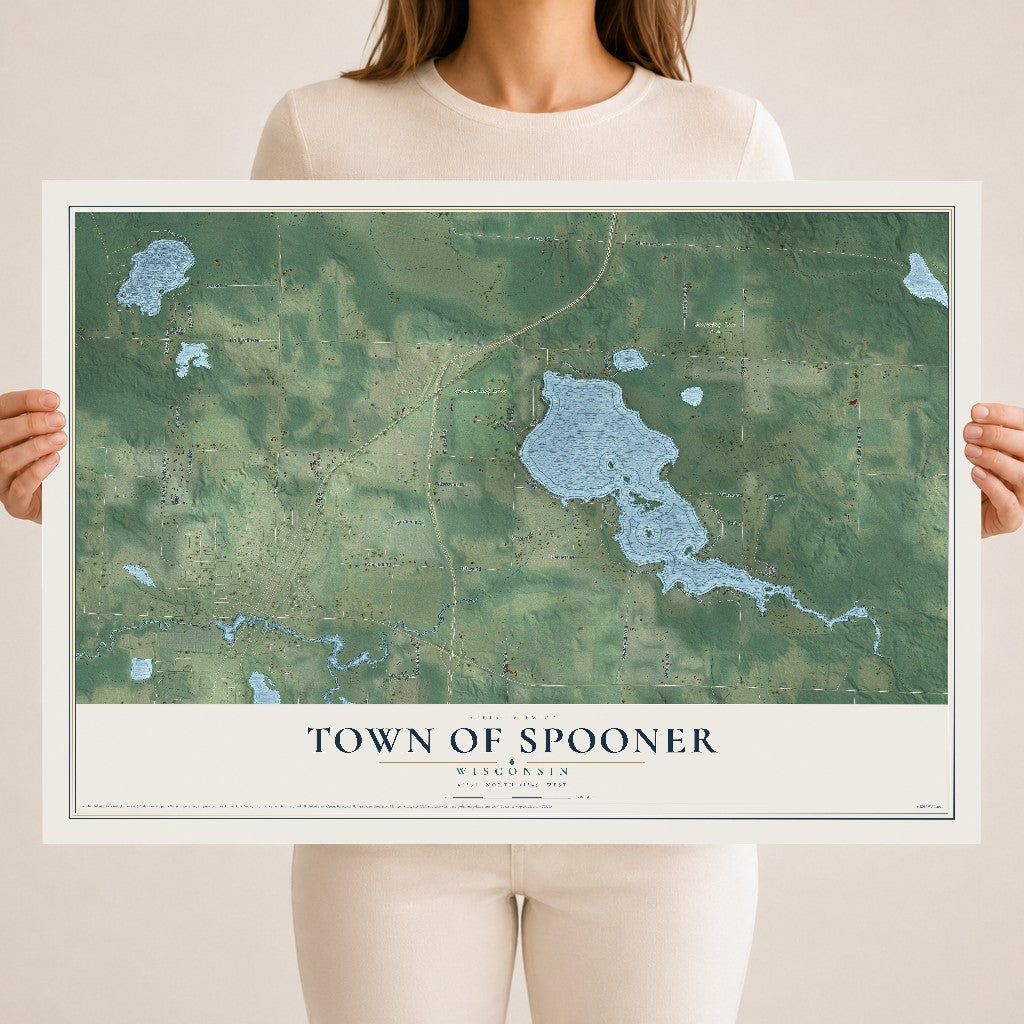 Map of the Town of Spooner, Wisconsin, 18 x 24 inch unframed archival matte print