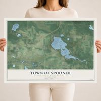 Map of the Town of Spooner, Wisconsin, 18 x 24 inch unframed archival matte print