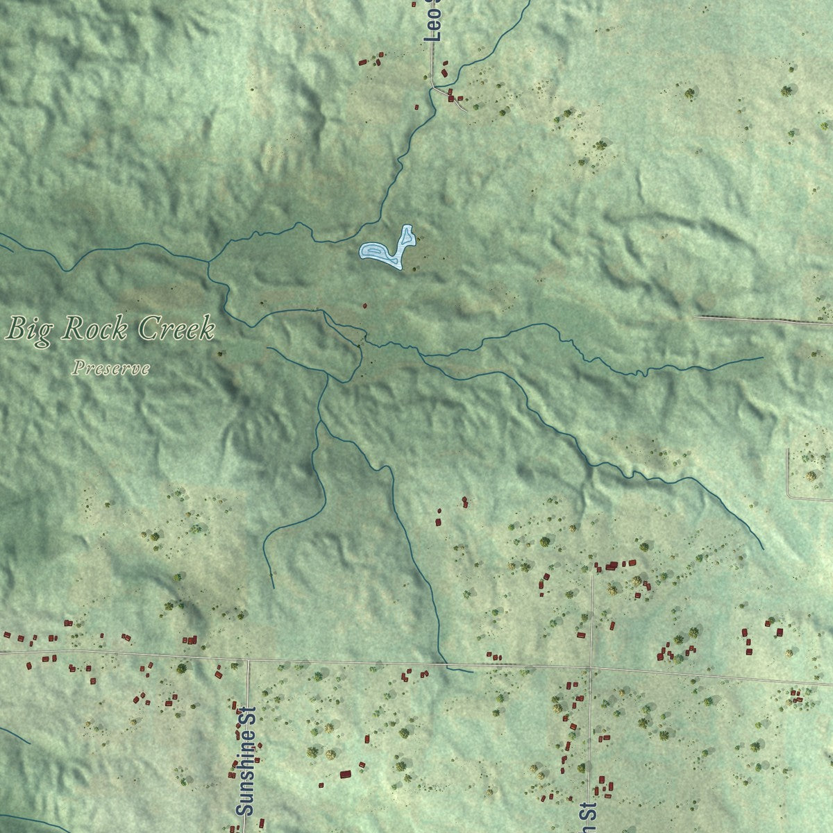 Second close-up of the map of the Town of St. Croix Falls, Wisconsin print showing more streets and buildings