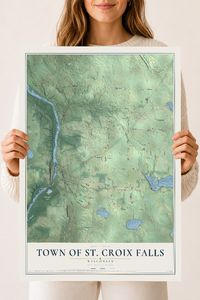 Map of the Town of St. Croix Falls, Wisconsin, 18 x 24 inch unframed archival matte print