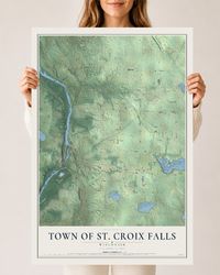 Map of the Town of St. Croix Falls, Wisconsin, 24 x 36 inch unframed archival matte print