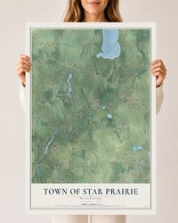 Map of the Town of Star Prairie, Wisconsin, 24 x 36 inch unframed archival matte print