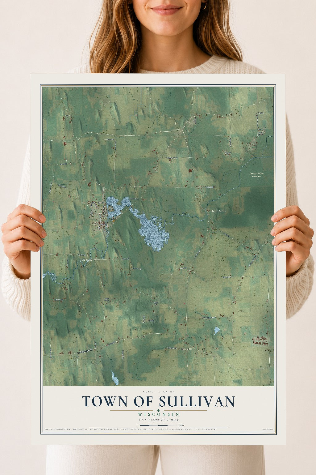 Map of the Town of Sullivan, Wisconsin, 18 x 24 inch unframed archival matte print