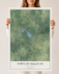 Map of the Town of Sullivan, Wisconsin, 24 x 36 inch unframed archival matte print