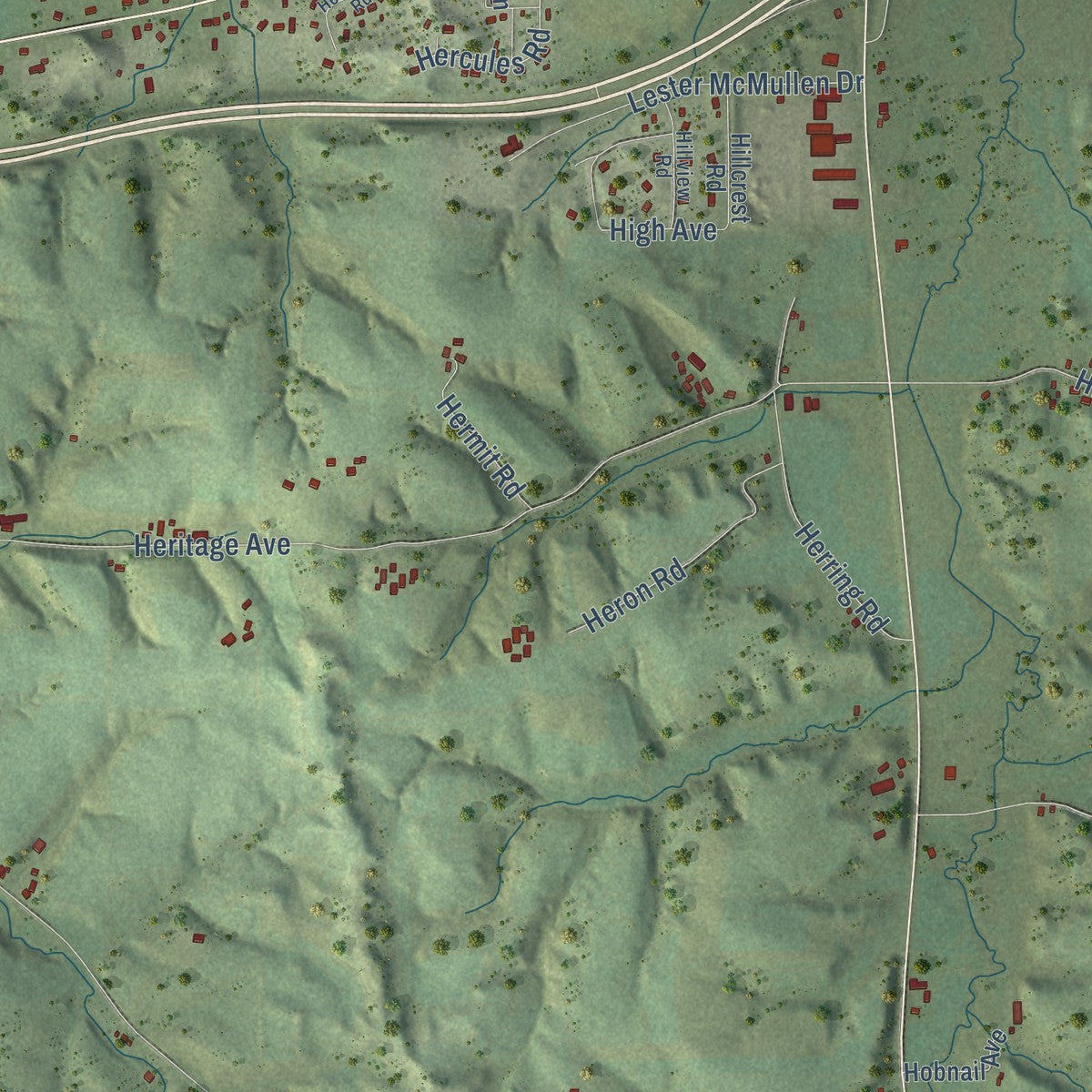 Close-up of the map of the Town of Tomah, Wisconsin print showing street and building detail
