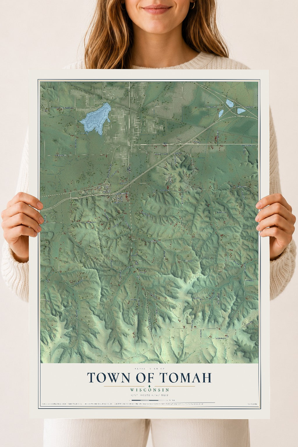 Map of the Town of Tomah, Wisconsin, 18 x 24 inch unframed archival matte print