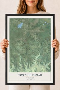 Map of the Town of Tomah, Wisconsin, 18 x 24 inch print in a black wood frame
