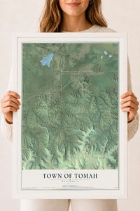 Map of the Town of Tomah, Wisconsin, 18 x 24 inch print in a white wood frame