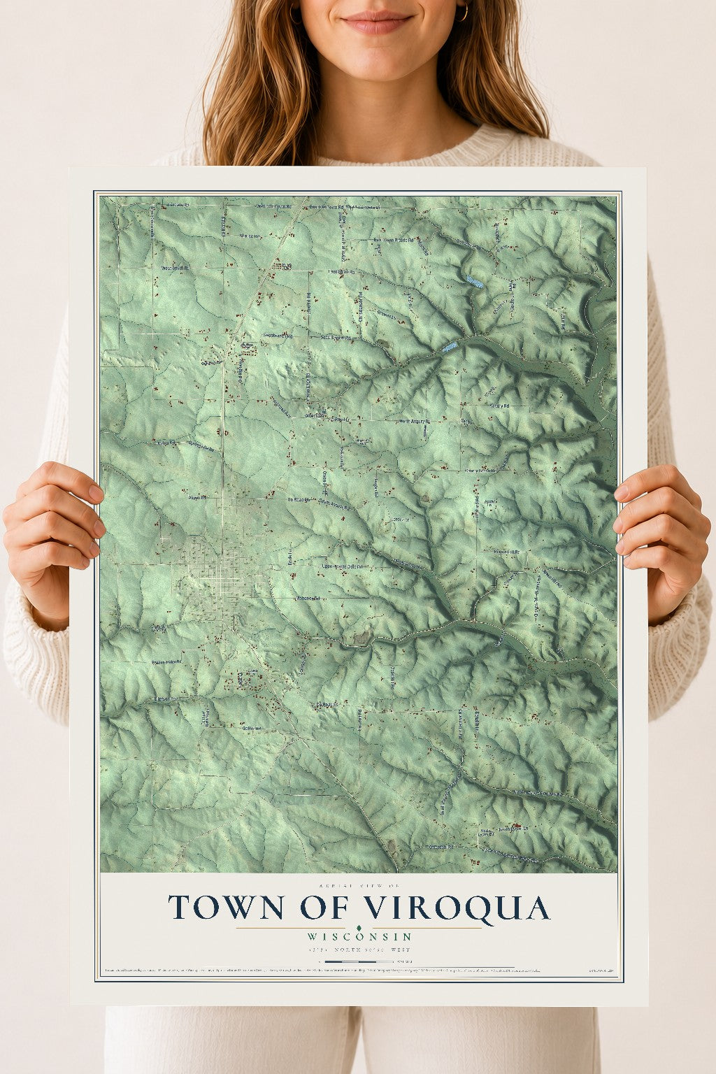 Map of the Town of Viroqua, Wisconsin, 18 x 24 inch unframed archival matte print