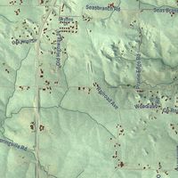 Second close-up of the map of the Town of Viroqua, Wisconsin print showing more streets and buildings