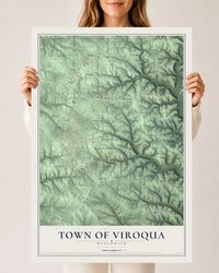 Map of the Town of Viroqua, Wisconsin, 24 x 36 inch unframed archival matte print