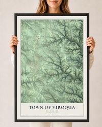 Map of the Town of Viroqua, Wisconsin, 24 x 36 inch print in a black wood frame
