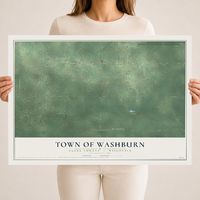 Map of the Town of Washburn, Clark County, Wisconsin, 18 x 24 inch unframed archival matte print