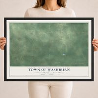 Map of the Town of Washburn, Clark County, Wisconsin, 18 x 24 inch print in a black wood frame