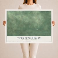 Map of the Town of Washburn, Clark County, Wisconsin, 24 x 36 inch unframed archival matte print