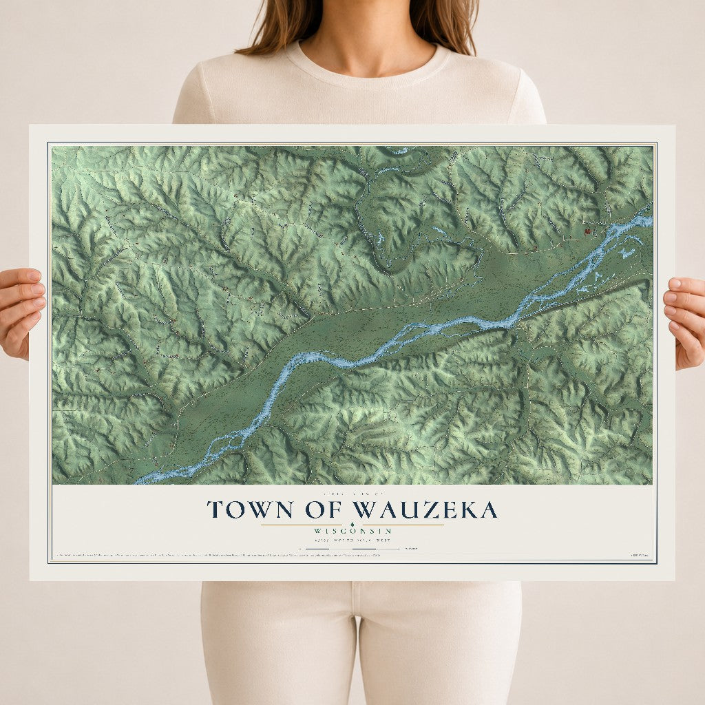 Map of the Town of Wauzeka, Wisconsin, 18 x 24 inch unframed archival matte print