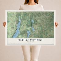 Map of the Town of West Bend, Wisconsin, 24 x 36 inch unframed archival matte print