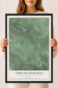 Map of the Town of Westfield, Marquette County, Wisconsin, 18 x 24 inch print in a black wood frame