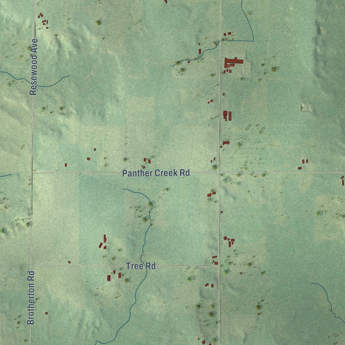 Second close-up of the map of the Town of Weston, Clark County, Wisconsin print showing more streets and buildings