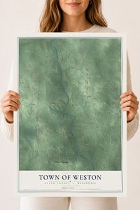 Map of the Town of Weston, Clark County, Wisconsin, 18 x 24 inch unframed archival matte print