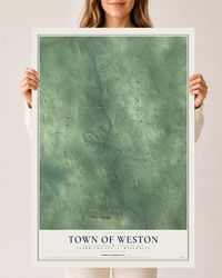 Map of the Town of Weston, Clark County, Wisconsin, 24 x 36 inch unframed archival matte print