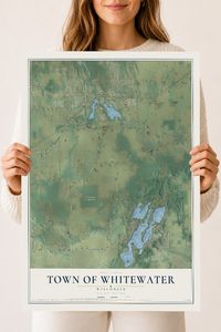 Map of the Town of Whitewater, Wisconsin, 18 x 24 inch unframed archival matte print