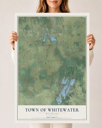Map of the Town of Whitewater, Wisconsin, 24 x 36 inch unframed archival matte print