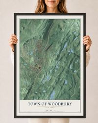 Map of the Town of Woodbury, New York, 24 x 36 inch print in a black wood frame