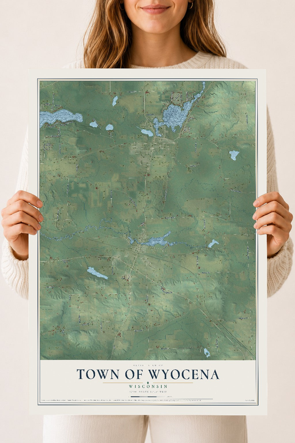 Map of the Town of Wyocena, Wisconsin, 18 x 24 inch unframed archival matte print