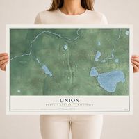 Map of Union, Burnett County, Wisconsin, 18 x 24 inch unframed archival matte print