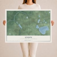 Map of Union, Burnett County, Wisconsin, 24 x 36 inch unframed archival matte print