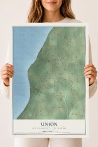 Map of Union, Door County, Wisconsin, 18 x 24 inch unframed archival matte print