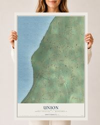 Map of Union, Door County, Wisconsin, 24 x 36 inch unframed archival matte print