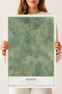 Map of Union, Rock County, Wisconsin, 18 x 24 inch unframed archival matte print