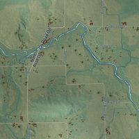 Second close-up of the map of Union, Waupaca County, Wisconsin print showing more streets and buildings