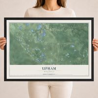 Map of Upham, Wisconsin, 18 x 24 inch print in a black wood frame