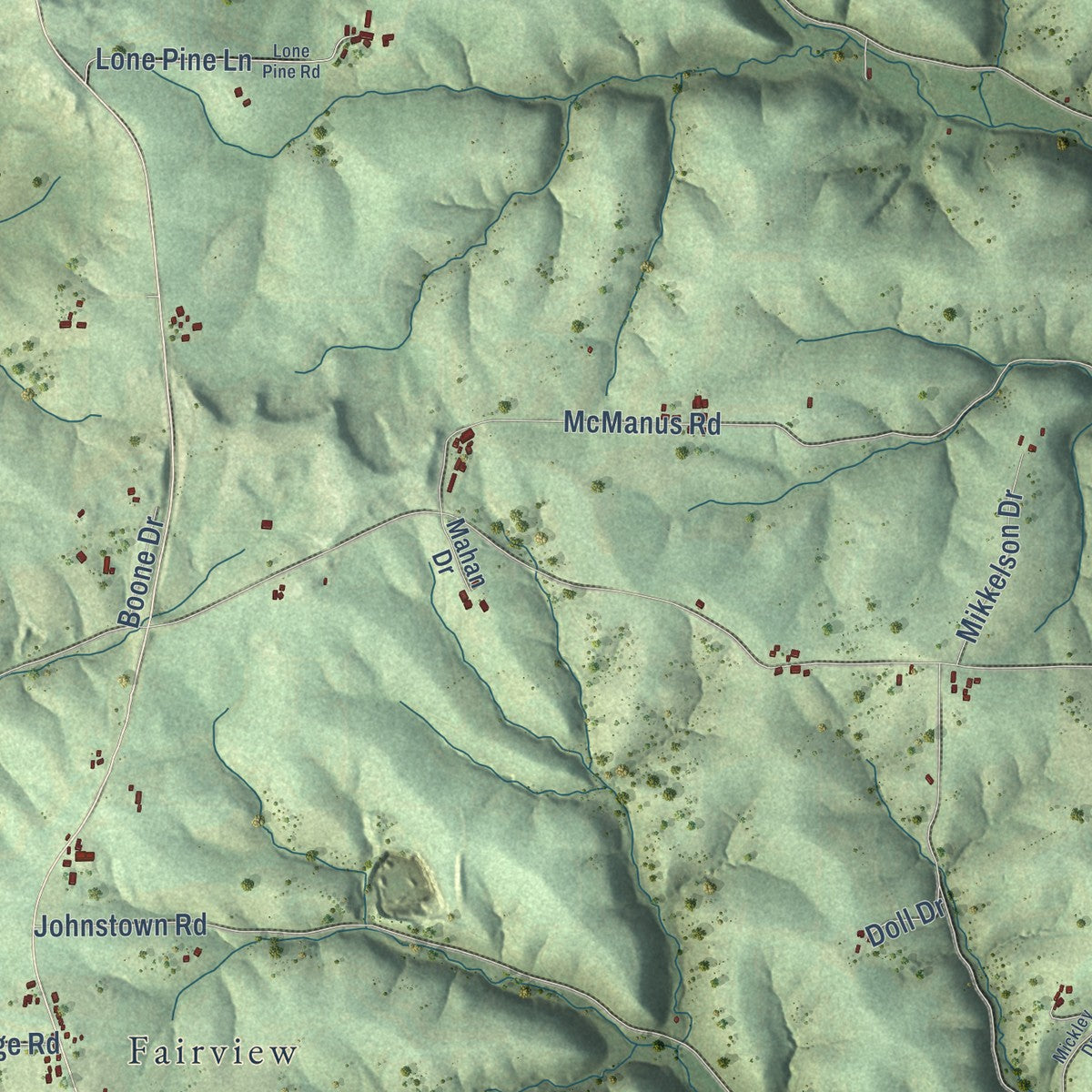 Second close-up of the map of Utica, Crawford County, Wisconsin print showing more streets and buildings