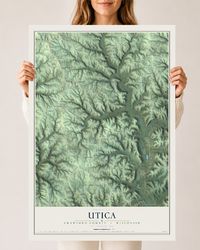 Map of Utica, Crawford County, Wisconsin, 24 x 36 inch unframed archival matte print
