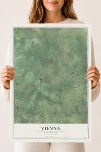 Map of Vienna, Wisconsin, 18 x 24 inch unframed archival matte print