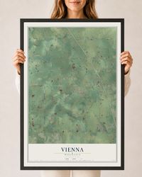 Map of Vienna, Wisconsin, 24 x 36 inch print in a black wood frame