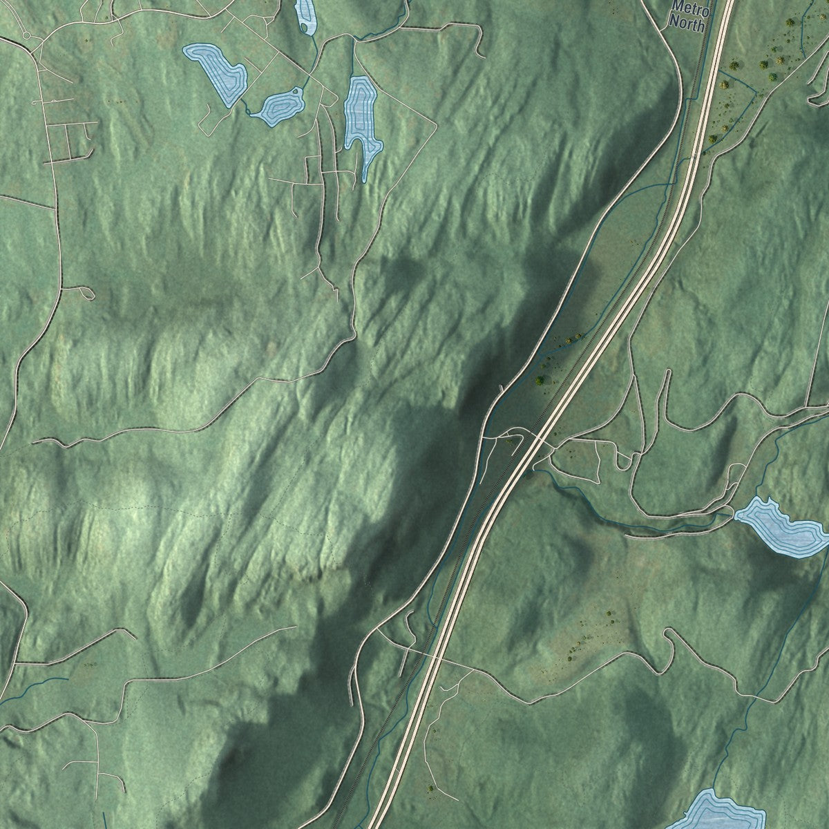Second close-up of the map of the Village of Woodbury, New York print showing more streets and buildings