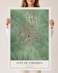 Map of Viroqua, Wisconsin, 24 x 36 inch unframed archival matte print